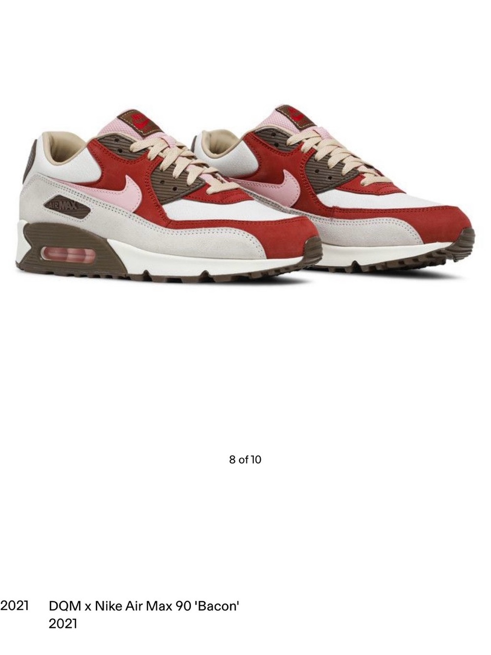 Nike Air Max 90 DQM 'Bacon' - Red, Pink, White, Brown Men's Sneakers